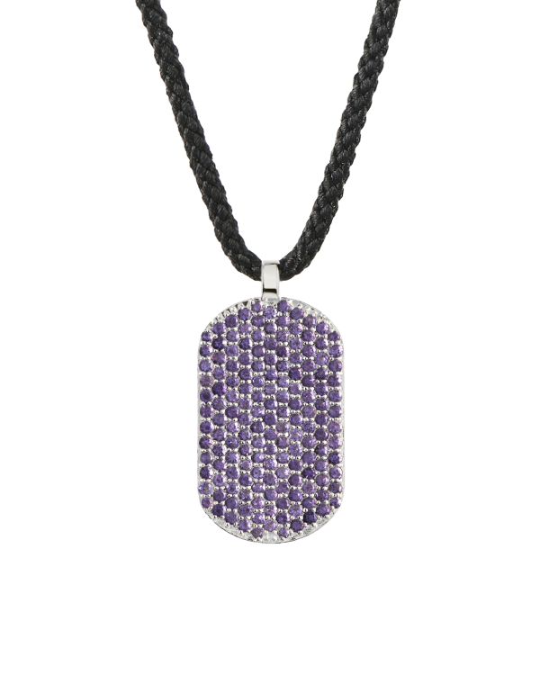 Maii Frosted ID Necklace, Amethyst
