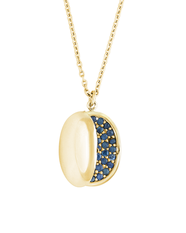 Pavé Pritsana Locket Necklace, Blue Sapphire