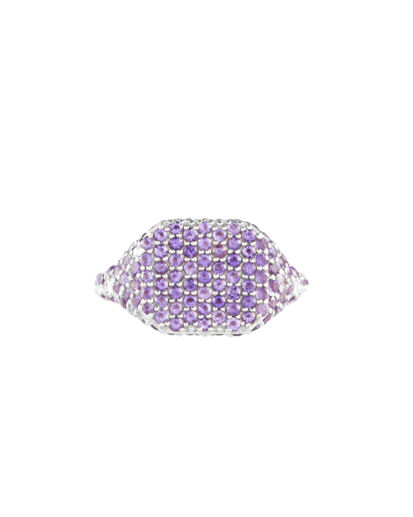 Pavé Rym Signet Ring, Amethyst