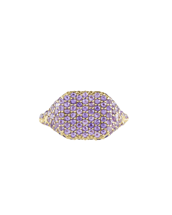 Pavé Rym Signet Ring, Amethyst