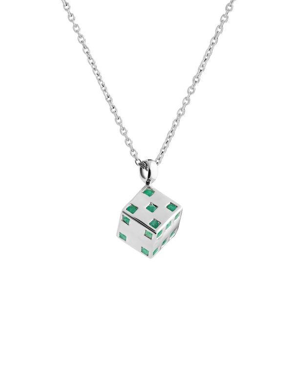 Stoned Chata Pendant Necklace, Emerald