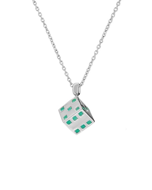 Stoned Chata Pendant Necklace, Emerald