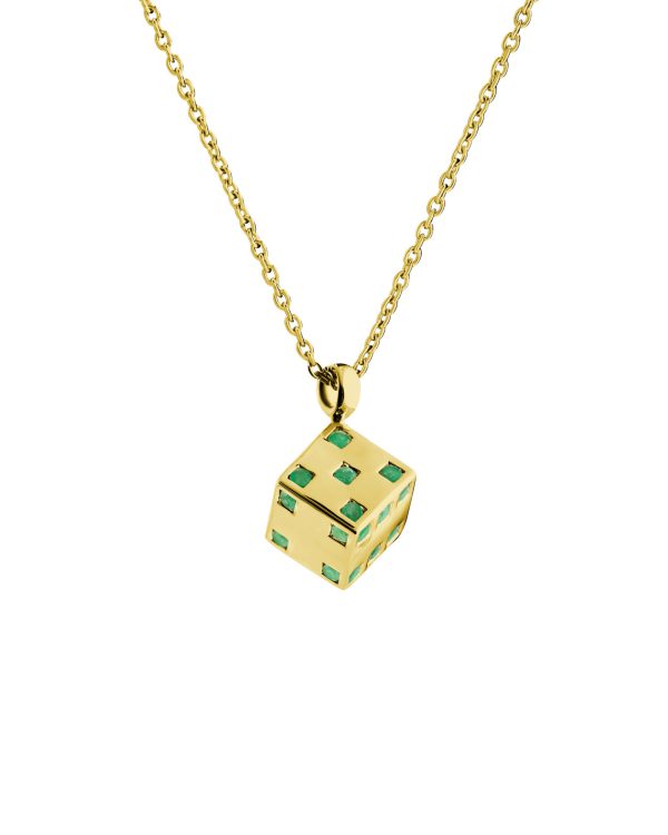 Stoned Chata Pendant Necklace, Emerald