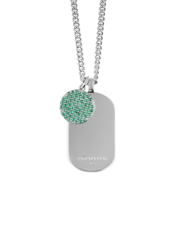 Pavé Tagged ID Necklace, Emerald