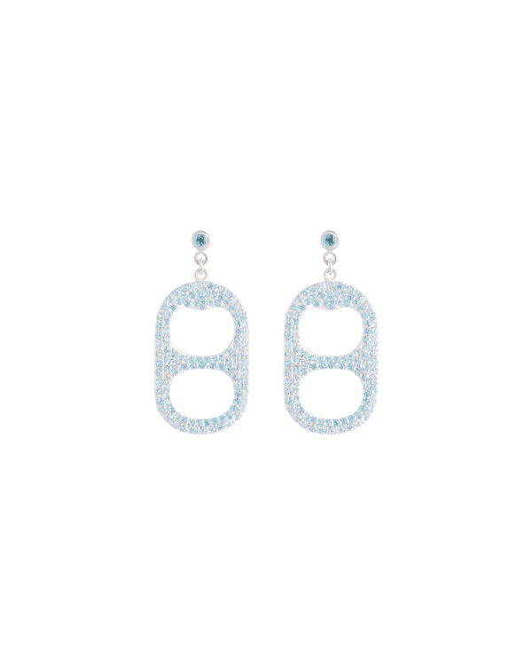 Pavé Pressurized Earrings, Blue Topaz