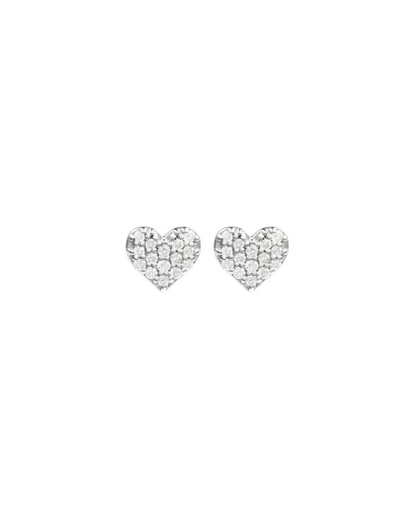 Pavé Tiny Lovers Studs, White Topaz