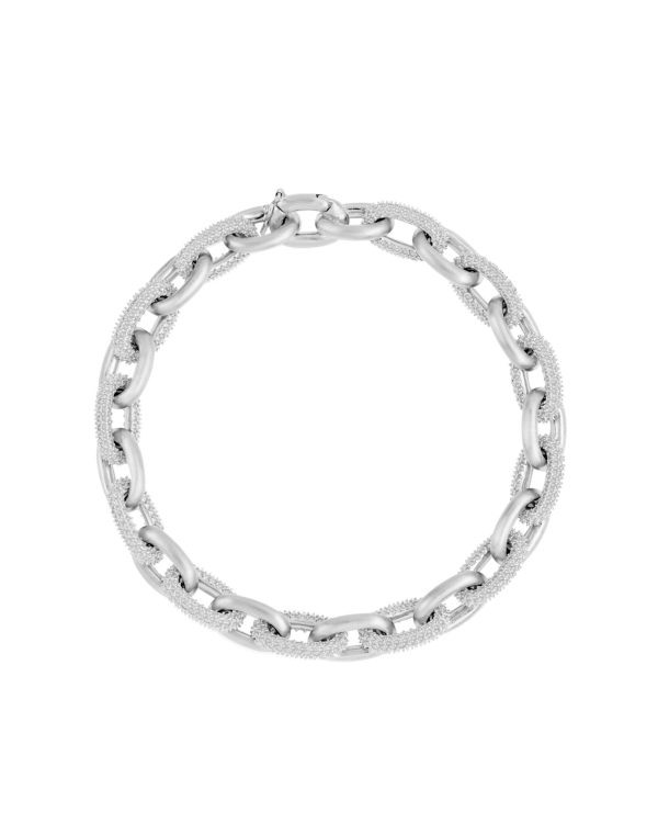 Semi Textured Seamless Link Bracelet (Matte Finish)