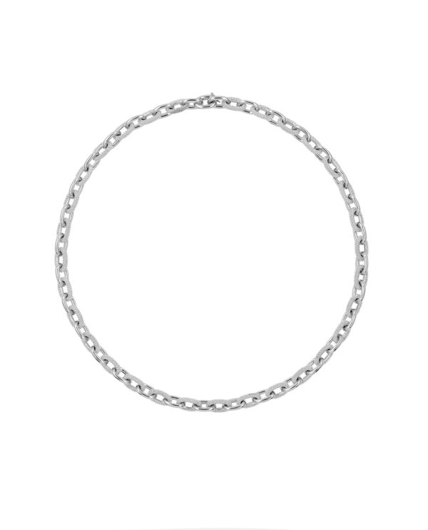 Semi Textured Seamless Link Necklace (Matte Finish)