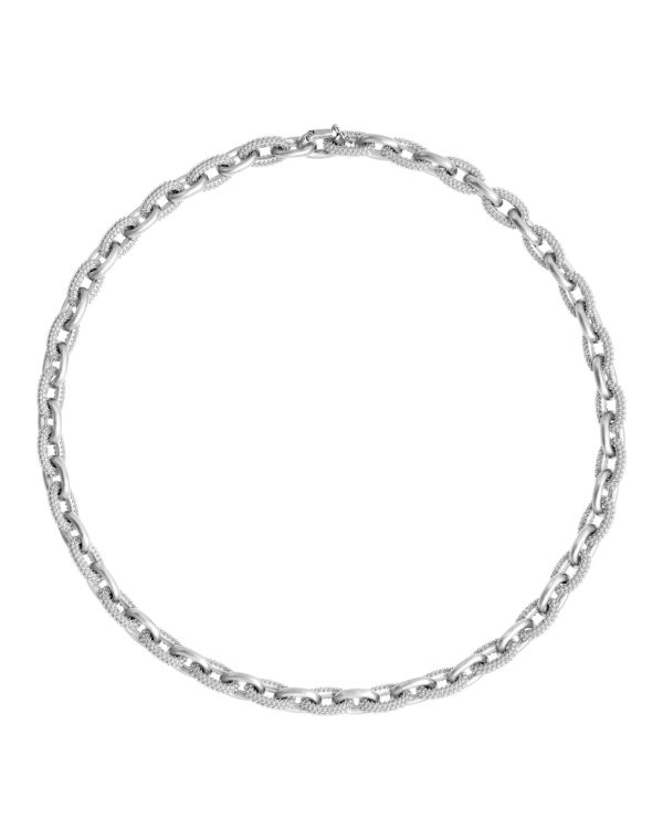 Semi Textured Seamless Link Necklace (Matte Finish)