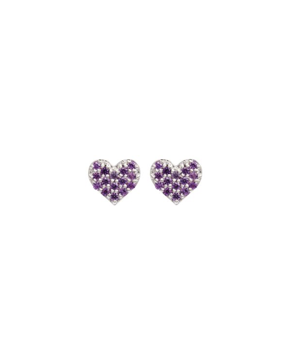 Pavé Tiny Lovers Studs, Amethyst