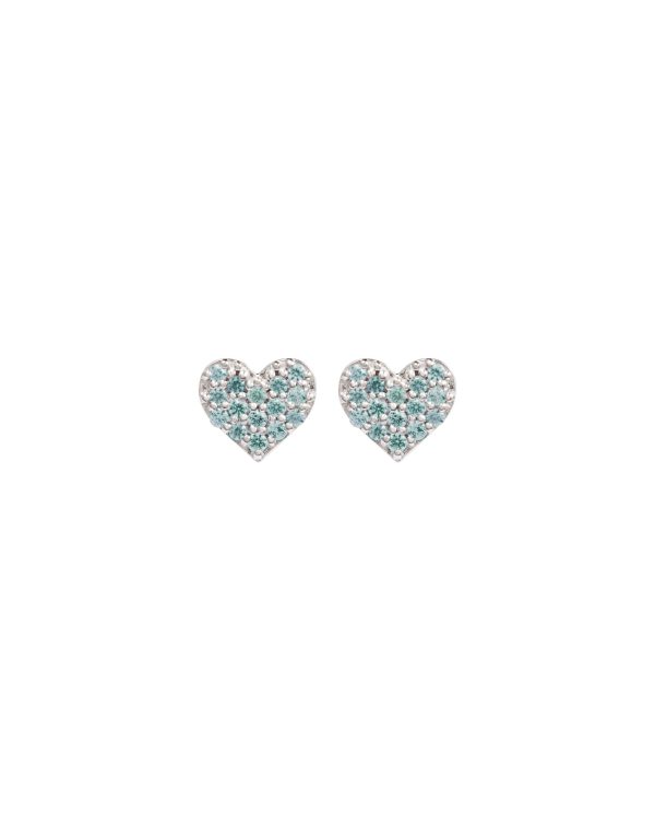 Pavé Tiny Lovers Studs, Blue Topaz