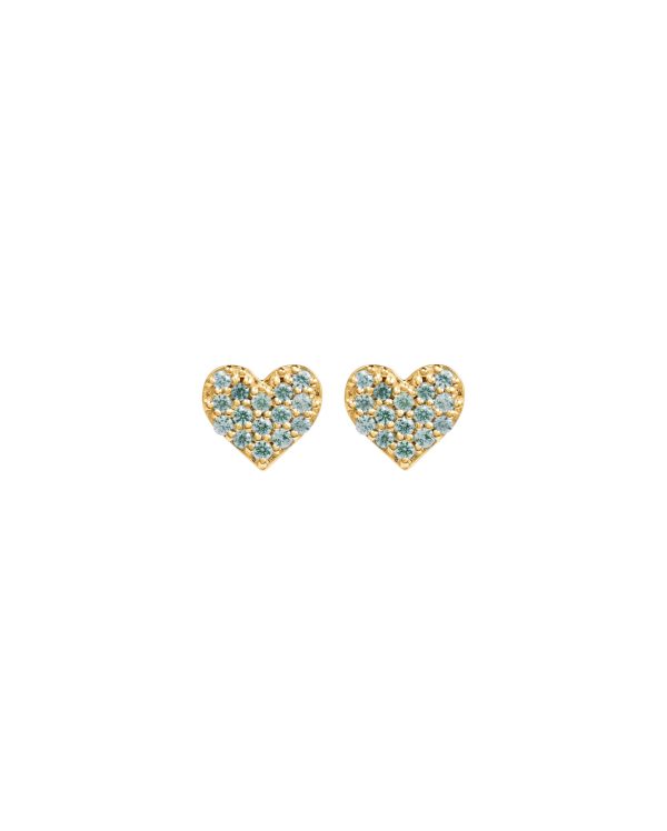 Pavé Tiny Lovers Studs, Blue Topaz