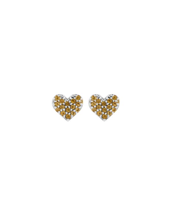 Pavé Tiny Lovers Studs, Citrine