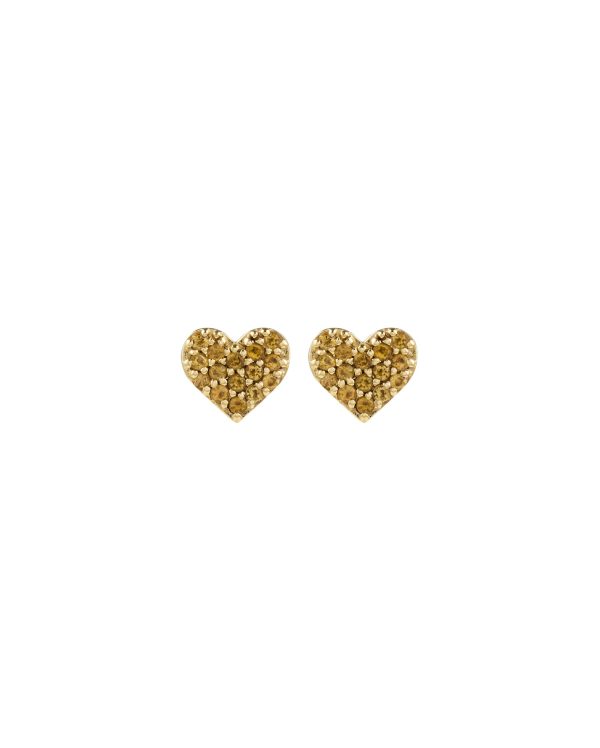 Pavé Tiny Lovers Studs, Citrine